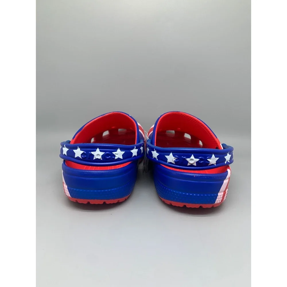 Crocs Classic American Flag Clogs 205974-90H Men's Sz 8 NEW